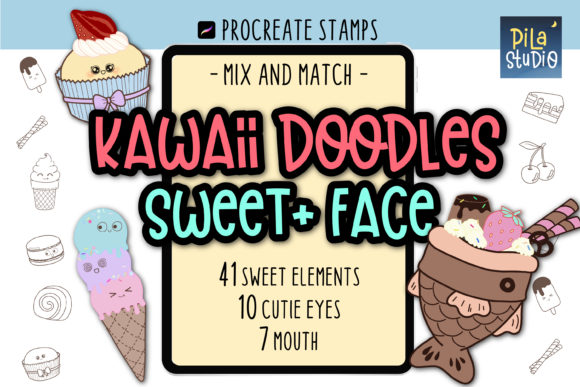 Create Cute Art with Sweet Face Procreate Stamps