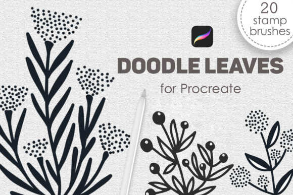 Elevate Designs with Doodle Leaves Brushes