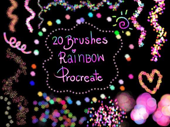 Glitter Rainbow Brushes Set V.1