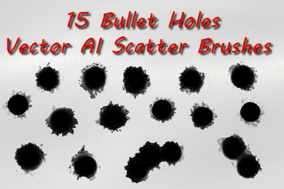 Strategic Visual Storytelling with 15 Bullet Holes Illustrator Brushes
